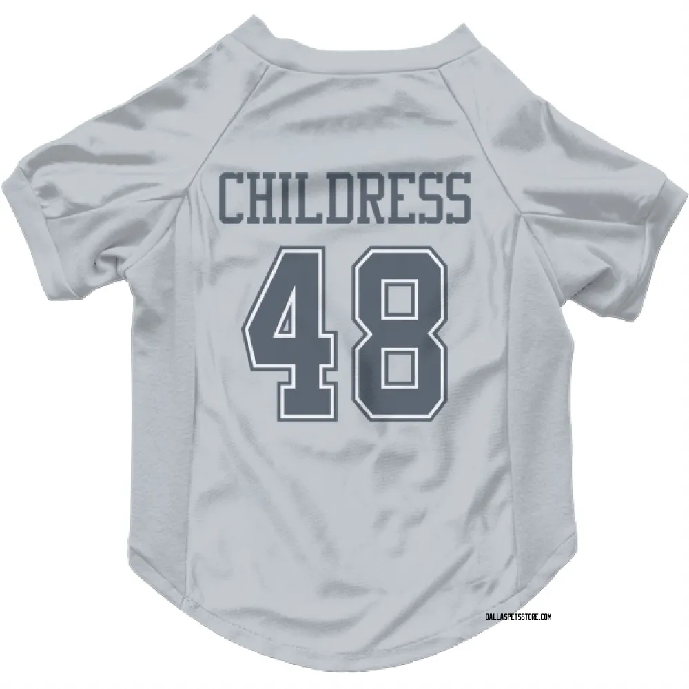 Dallas Cowboys Zion Childress Gray Pet Jersey for Dog & Cat