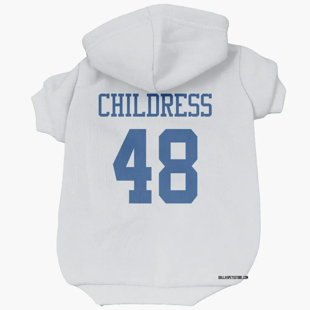 Dallas Cowboys Zion Childress White Pet Hoodie for Dog & Cat