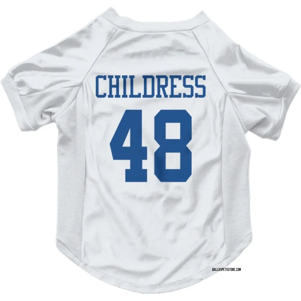 Dallas Cowboys Zion Childress White Pet Jersey for Dog & Cat